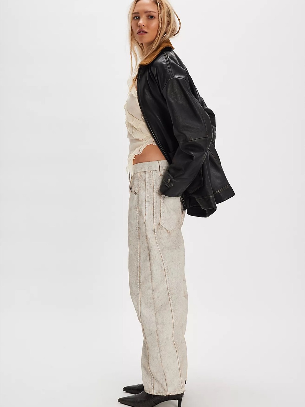 We The Free Good Luck Coated Barrel Jeans - Picture 3 of 9